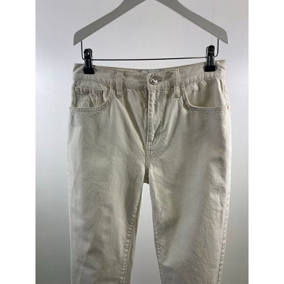 Current/Elliott Off White The Vintage Cropped Slim Jeans Size 26 - Picture 4 of 12